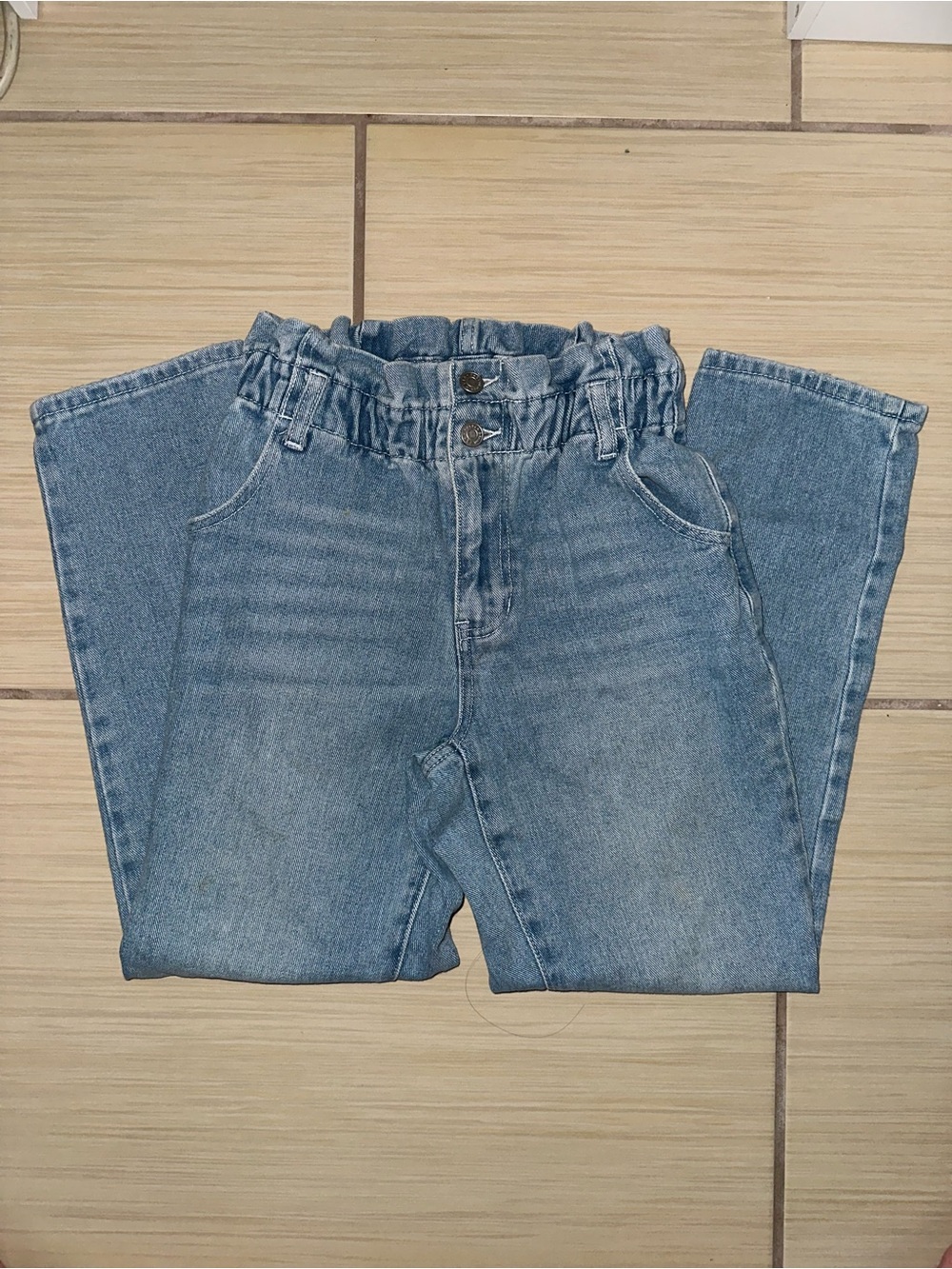 PacSun High-Rise Paperbag Jeans in Light Blue